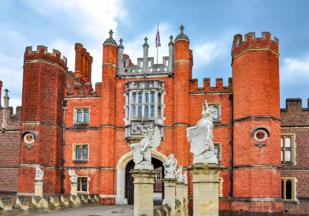 London, United Kingdom - June 23, 2017: Kensington Palace set in Kensington Gardens, decorative gate.  It has been a residence of the British Royal Family since the 17th century and Queen Victoria's birthplace