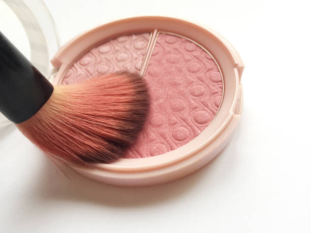 Pink blush brush stock photo