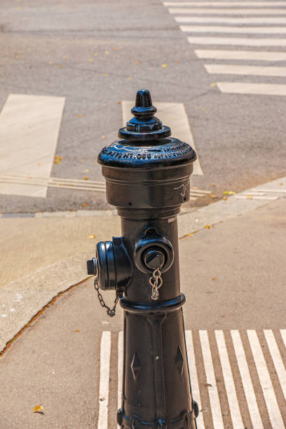 Retro hydrant column on a sunny day on the street in the old town of Vienna. Vienna, Austria - 06.13.2022: Retro hydrant column on a sunny day on the street in the old town of Vienna. old fashioned well hand pump stock pictures, royalty-free photos & images