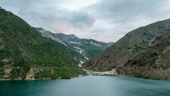 Kaghan KPK, Pakistan - January 10, 2022: Saif ul Malook Lake Kaghan Valley