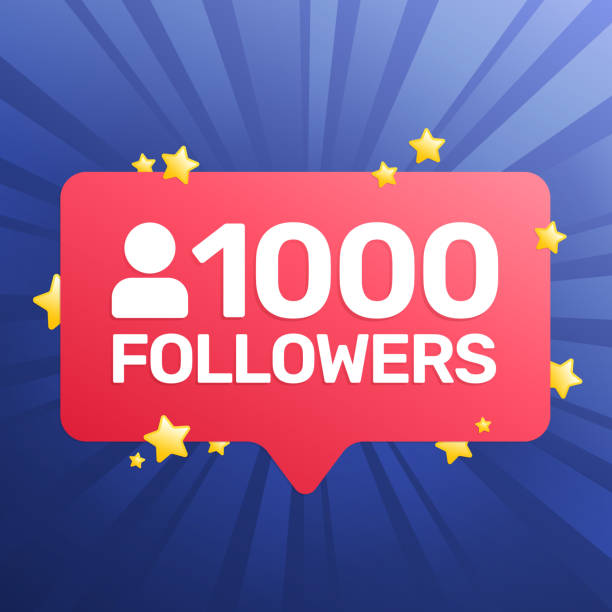 1000 followers banner, poster, congratulation card for social network. Vector illustration vector art illustration