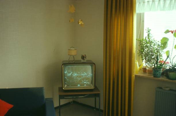 Germany, 1974. Television set in a living room corner.