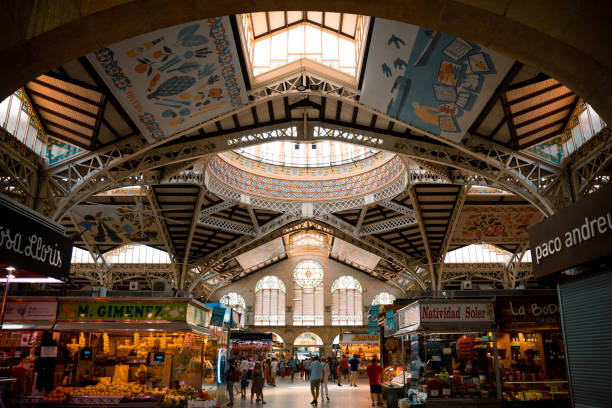 June 20, 2022: Inside Mercado Central in Valencia, Spain