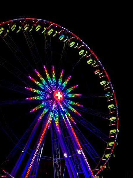 istock Swiss ferris wheel at night 1407920581