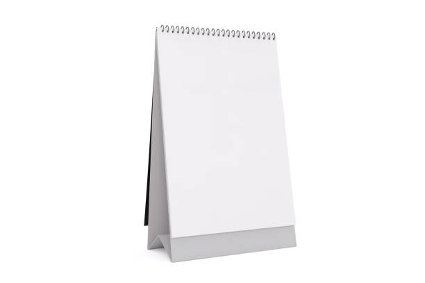 istock Wall bind paper calendar with iron spiral isolated on white background. Mockup blank calender page set.Notebook mockup, with place for image, text or corporate identity. Flyer or postcard mock up 1407922543