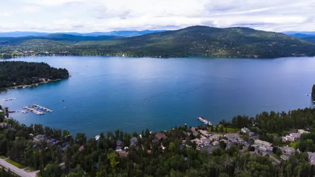 Whitefish and Whitefish Lake at Montana, United States