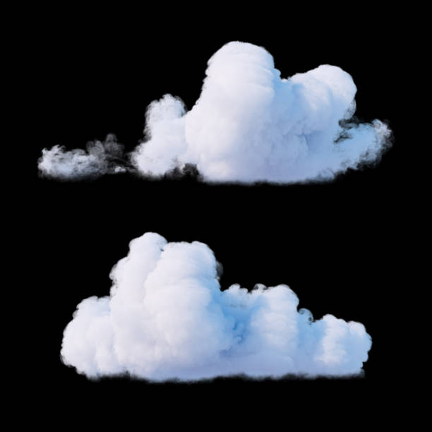 istock 3d render, realistic clouds clip art isolated on black background, night sky design elements set 1407923407