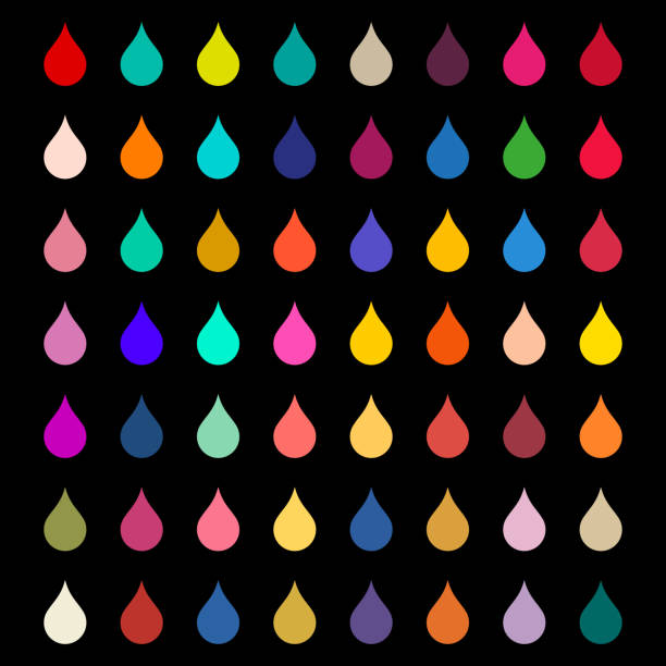 ilustrações de stock, clip art, desenhos animados e ícones de color palette of 64 different colors. flat vector illustration isolated on black - textile backgrounds canvas choice