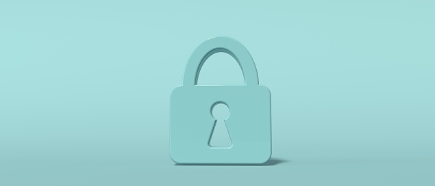 Security safety lock icon - 3D render illustration