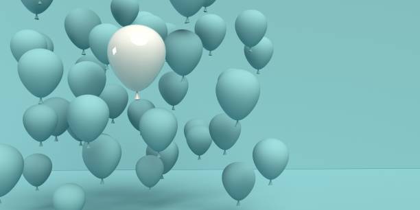 istock One out unique floating balloon concept - 3D 1407931650