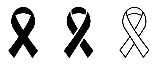 ilustrações de stock, clip art, desenhos animados e ícones de awareness ribbon icon set - social awareness symbol