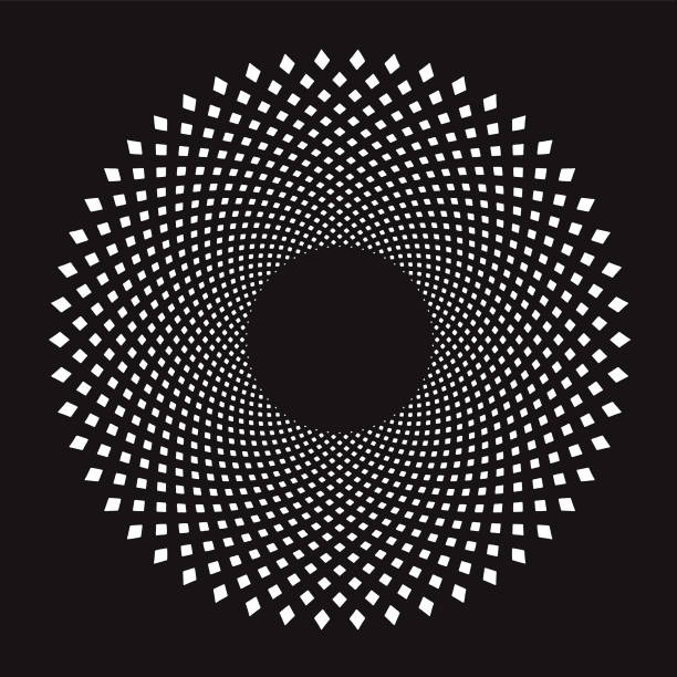 Spiral concentric pattern vector art illustration