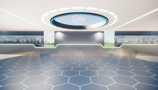 istock 3d rendering of interior room or empty space for background. 1407935460