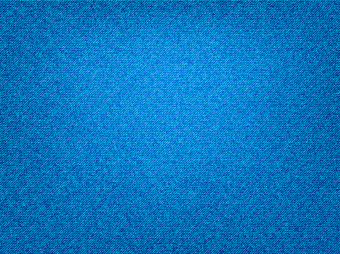 Denim texture pattern. Jeans material background in blue color, textile banner for apparel design, wallpaper, vector illustration.