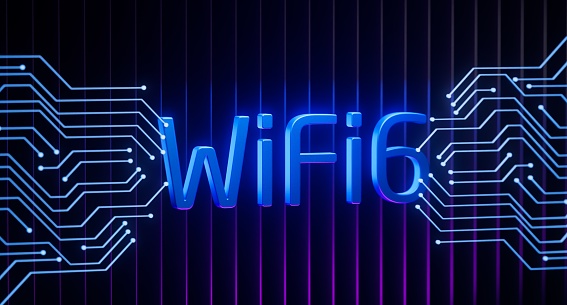 WiFi6 Next generation wireless telecommunications connectivity network with smart performance.
