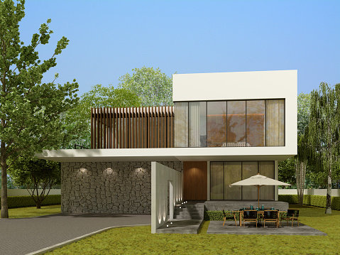 3d rendering  of  house, Architecture