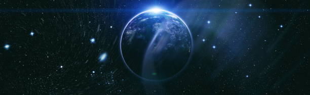 istock Earth and galaxies in space. Science fiction art. 1407954208