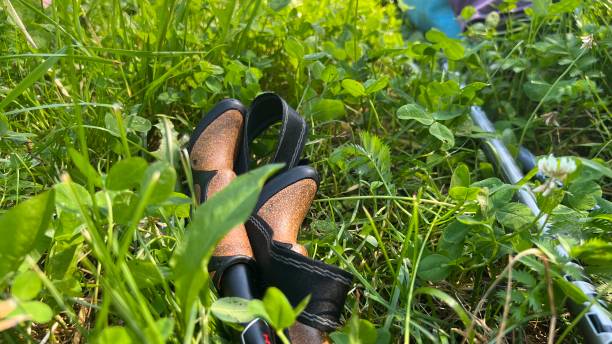 istock Nordic walking in the grass 1407954432
