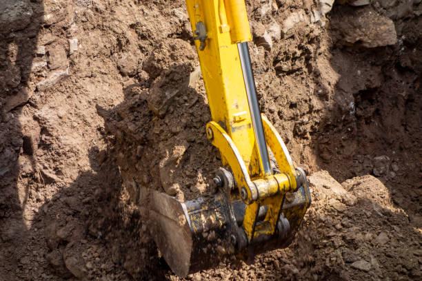 istock Hydraulic Excavator bucket working 1407958641