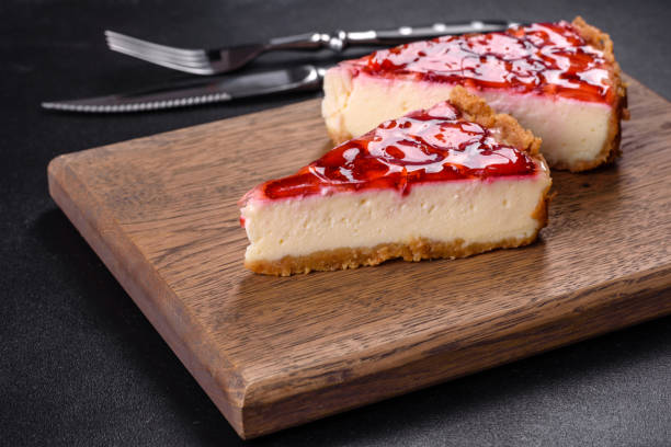 istock Delicious strawberry tart on concrete background, top view, copy space 1407962169