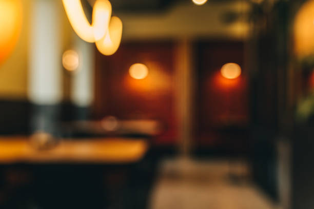 istock Blurred coffee shop cafe or restaurant background. 1407963068