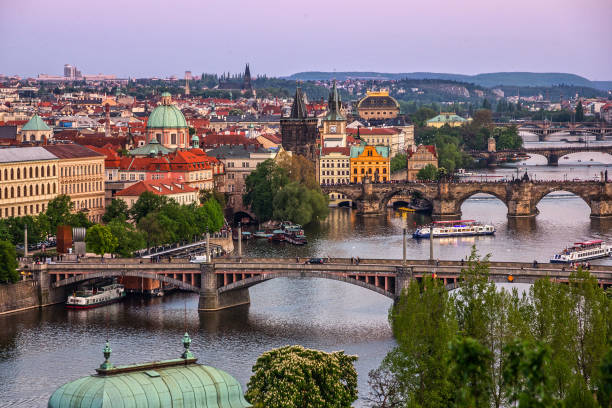 istock Prague bridges landscape view, Czech Republic. 1407964290