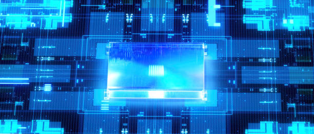 istock 3D rendering of cyberpunk AI. Circuit board. Technology background. Central Computer Processors CPU and GPU concept. Motherboard digital chip. Tech science background. Integrated communication processor. 1407964640
