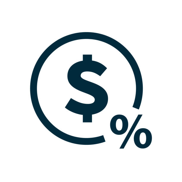 ilustrações de stock, clip art, desenhos animados e ícones de dollar sign and percentage icons. tax rate and interest rate. vector. - currency exchange tax finance trading