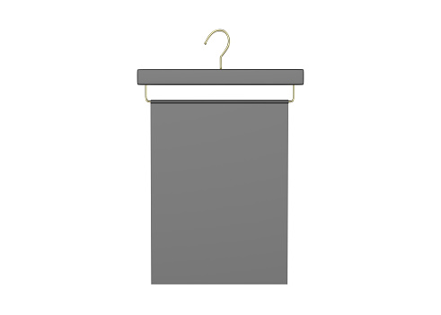 Paper Poster on Hanger Mockup Isolated On White Background.3d illustration