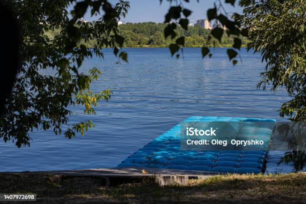 Inflatable Rubber Panton On The Shore Of The Reservoir Stock Photo - Download Image Now