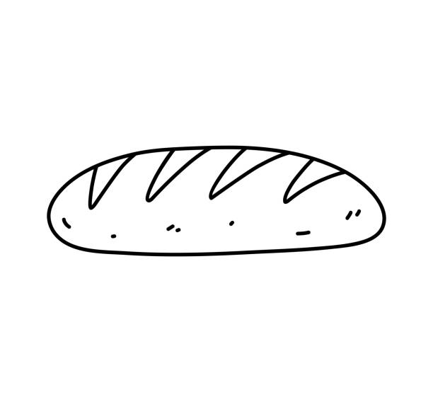 Loaf of bread isolated on white background. Wheat baked baguette. Vector hand-drawn illustration in doodle style. Perfect for cards, decorations, logo, menu, various designs. Loaf of bread isolated on white background. Wheat baked baguette. Vector hand-drawn illustration in doodle style. Perfect for cards, decorations, logo, menu, various designs. bread clipart stock illustrations