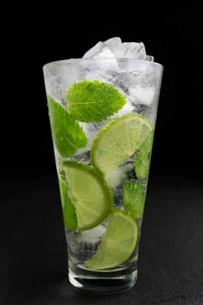 istock Mojito alcoholic cocktail on a black 1407976142