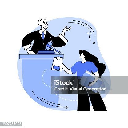 istock Representing client in trial isolated cartoon vector illustrations. 1407985006