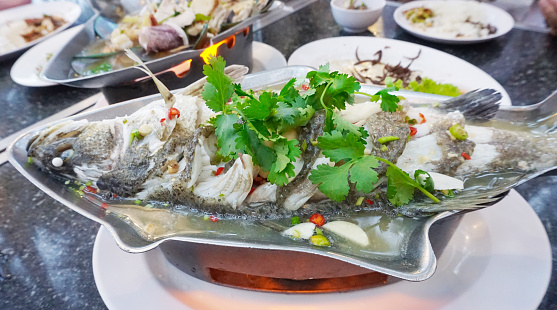 Steamed fish in lemon sauce, Thai cuisine