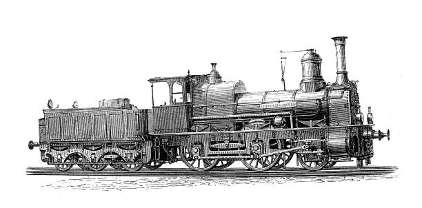 istock Antique engraving illustration: Locomotive steam train 1407986330