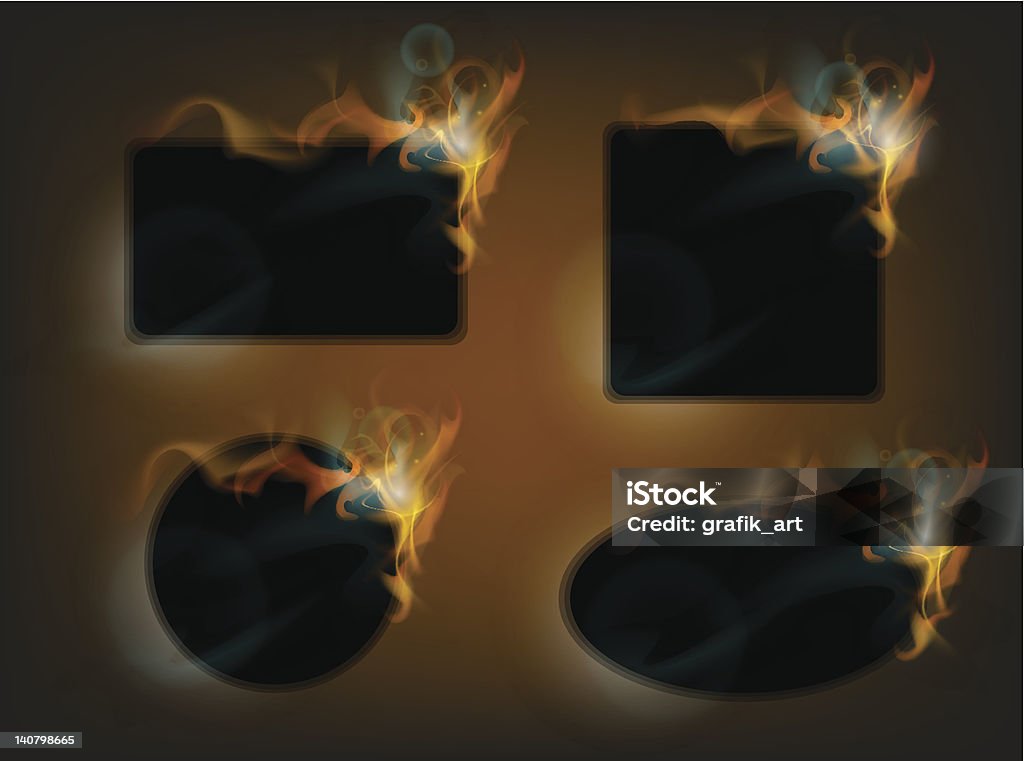 Fire Frams Vector Fire Frames Stock Illustration - Download Image Now - Rectangle ...