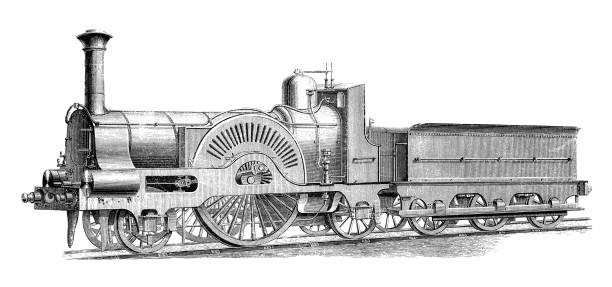 istock Antique engraving illustration: Locomotive steam train 1407986864