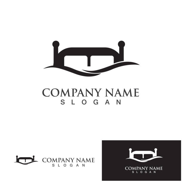 Bed logo and symbol hotel business logo vector Bed logo and symbol hotel business logo motel stock illustrations