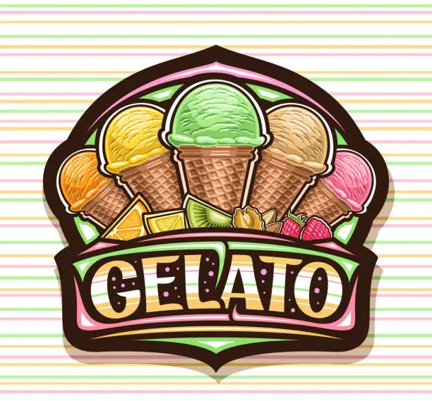 Vector illustration of Vector logo for Italian Gelato