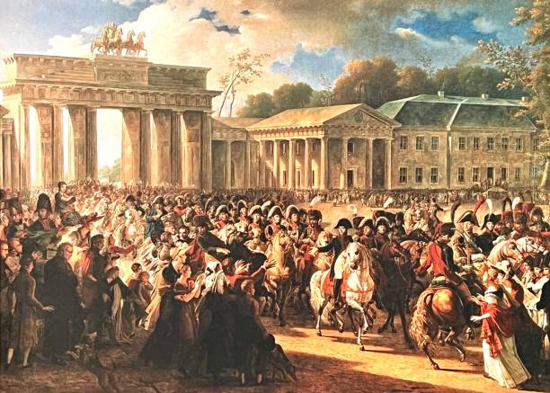 wjazd napoleona do berlina 27 października 1806 roku - napoleon stock illustrations