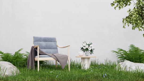 istock Modern loft style lawn for sitting and drinking coffee. 1407993643