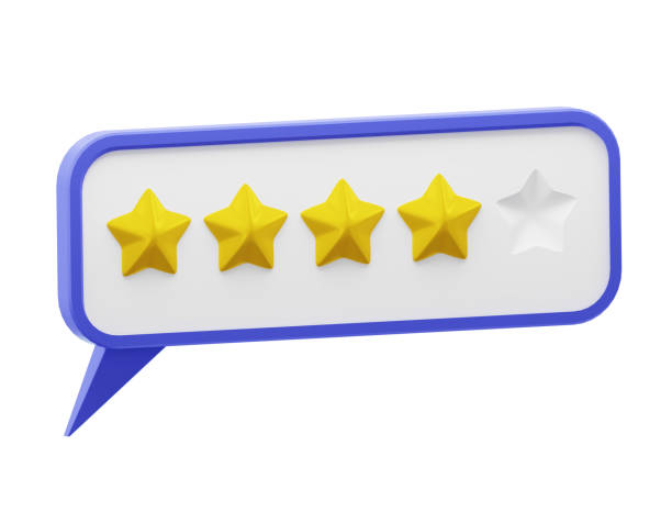 istock Speech bubble with glossy yellow stars. Review rating bubble. 1407996189