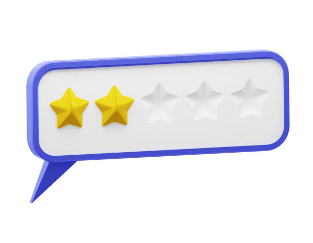 istock Speech bubble with glossy yellow stars. Review rating bubble. 1407996194