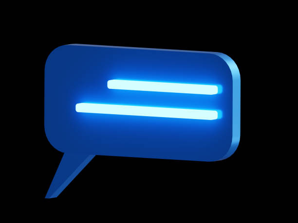istock Modern 3D blue glossy banner with neon text block. 1407996227