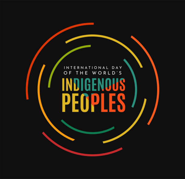 International Day of the World's Indigenous Peoples poster. Vector International Day of the World's Indigenous Peoples poster. Vector illustration. EPS10 indigenous peoples day stock illustrations