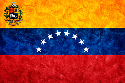 Venezuela flag in grunge vintage style.