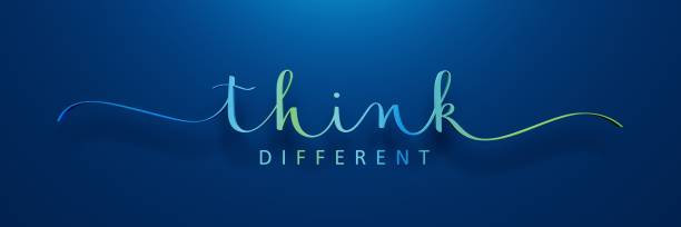 istock 3D render of THINK DIFFERENT colorful calligraphy banner 1407999013