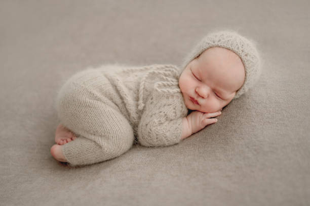 istock Newborn boy studio portrait 1408000243