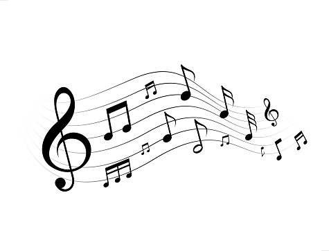 musical notes wave design