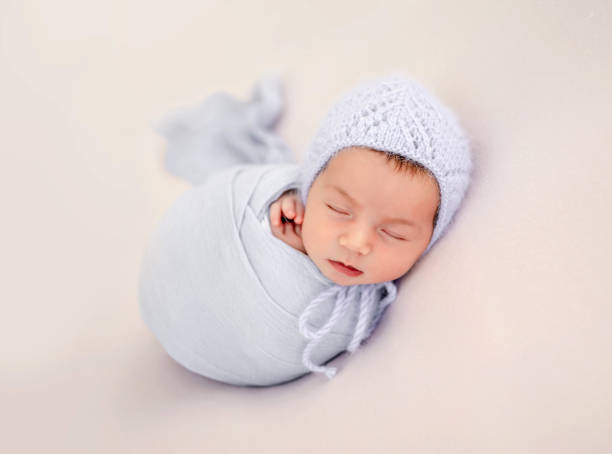 istock Newborn girl studio portrait 1408002246